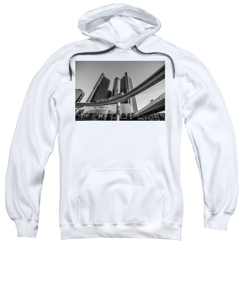 Detroit Sweatshirt featuring the photograph Renaissance center and people mover by John McGraw