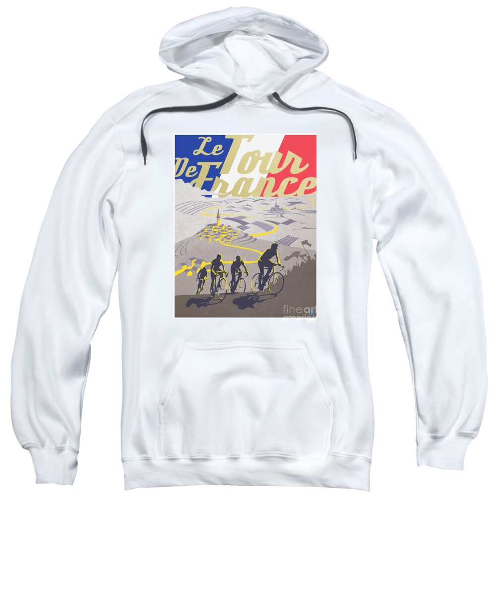 #faatoppicks Sweatshirt featuring the painting Retro Tour de France by Sassan Filsoof