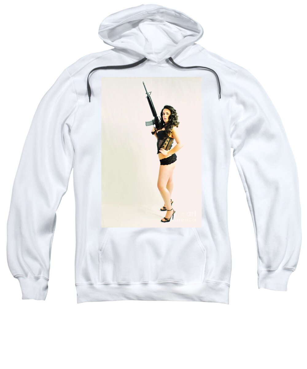 Glamour Photographs Sweatshirt featuring the photograph Riding a Colt by Robert WK Clark