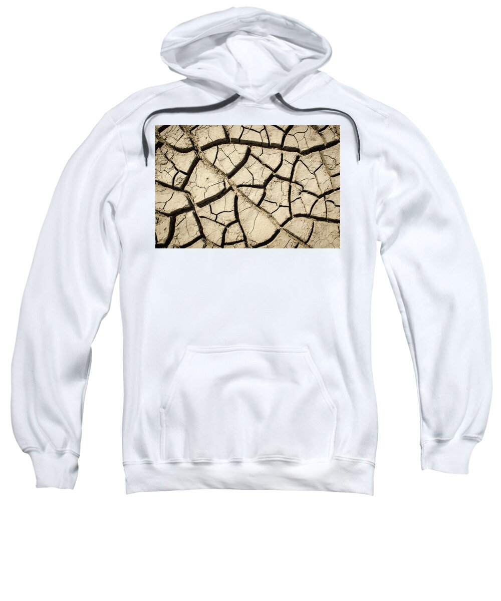 Crack Sweatshirt featuring the photograph River Mud by Jeff Phillippi