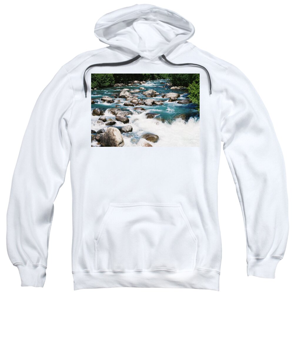 River Sweatshirt featuring the photograph River Rapids Little Susitna Alaska by Kimberly Blom-Roemer