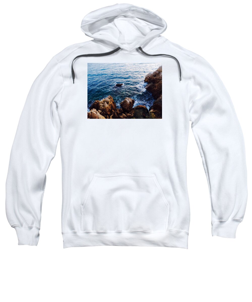 Ocean Sweatshirt featuring the photograph Rocky Cliffs by Tiffany Marchbanks