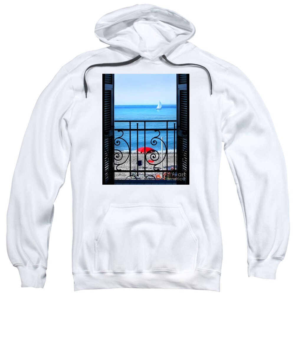 Bordighera Sweatshirt featuring the photograph Room With a View II.Bordighera by Jennie Breeze