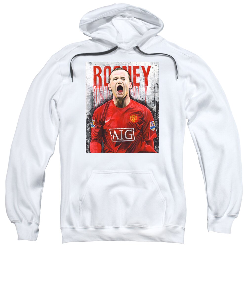 Wayne Rooney Sweatshirt featuring the painting Rooney by Jeff Gomez