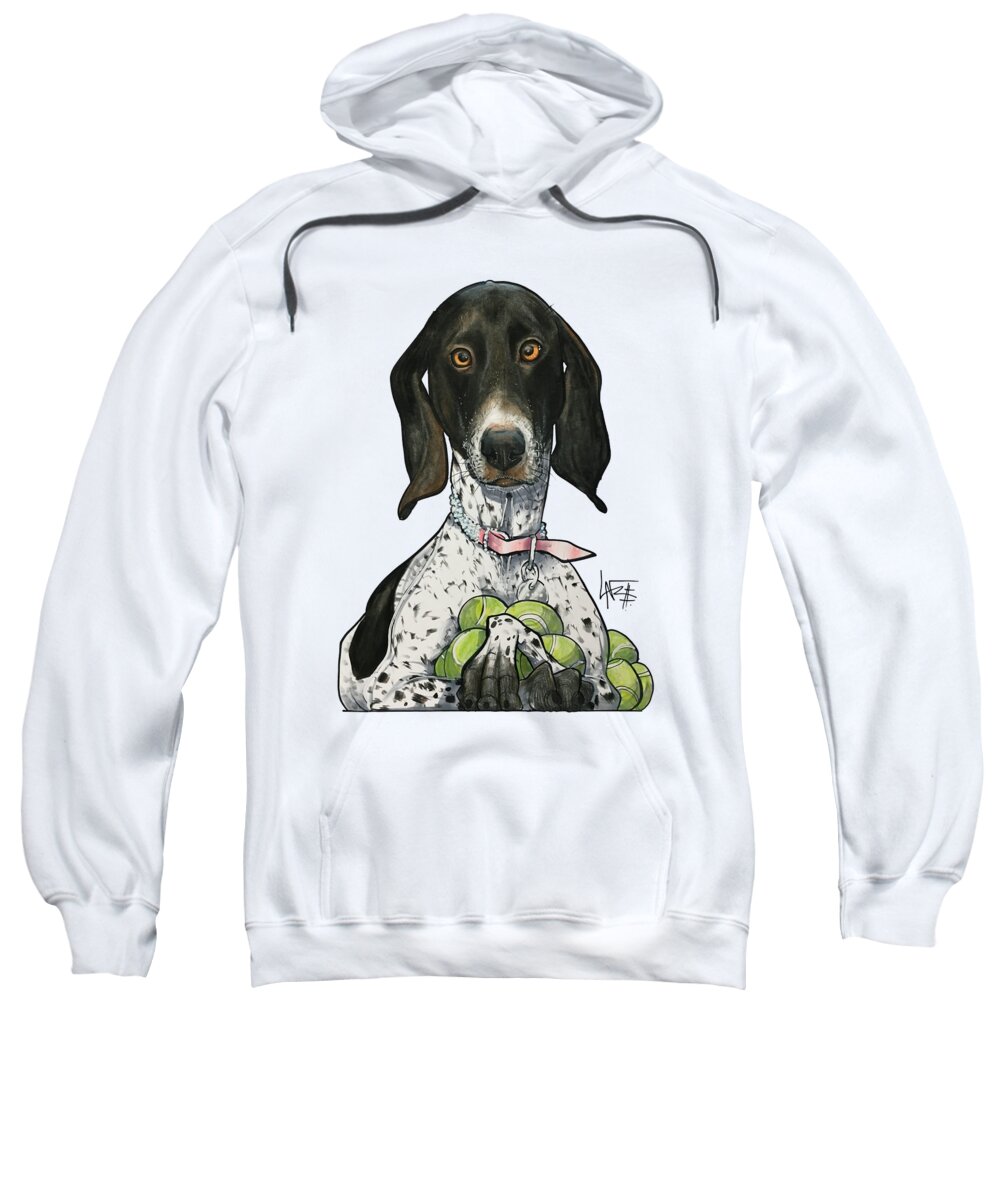 Pet Portrait Sweatshirt featuring the drawing Russell 3359 by Canine Caricatures By John LaFree
