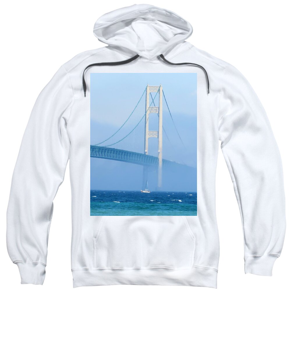 Michigan Sweatshirt featuring the photograph Sailing in the Fog by Keith Stokes