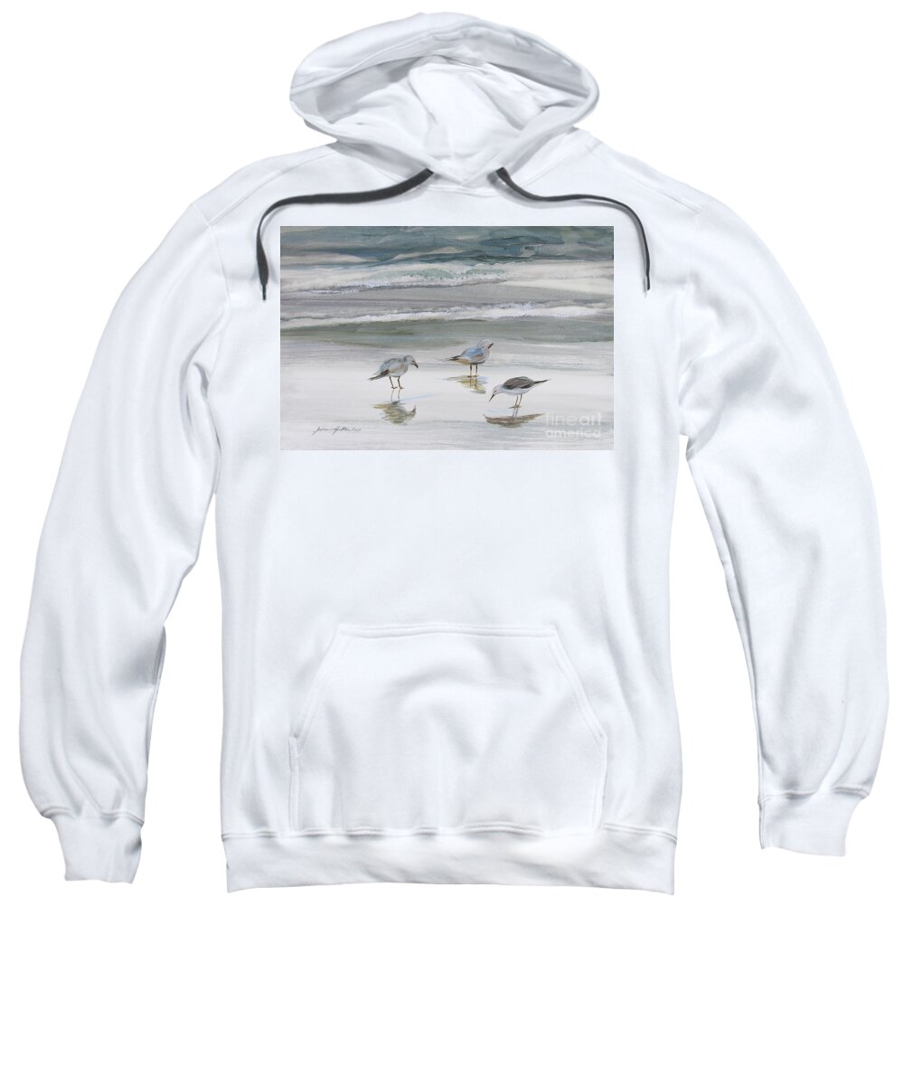 Art Sweatshirt featuring the painting Sandpipers by Julianne Felton