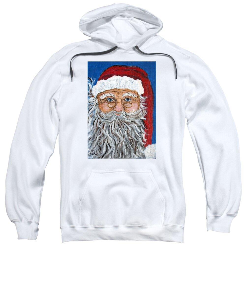 Christmas Sweatshirt featuring the painting Santa Claus - Christmas art by Ella Kaye Dickey