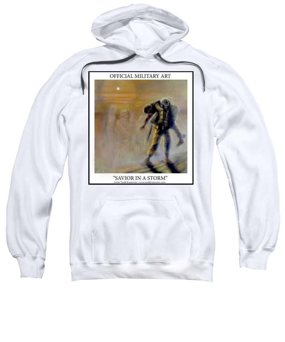 Military Art Sweatshirt featuring the photograph Savior in a Storm by Todd Krasovetz