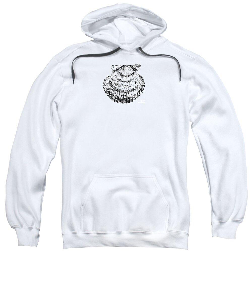 Shell Sweatshirt featuring the digital art Scallop by Shelley Myers