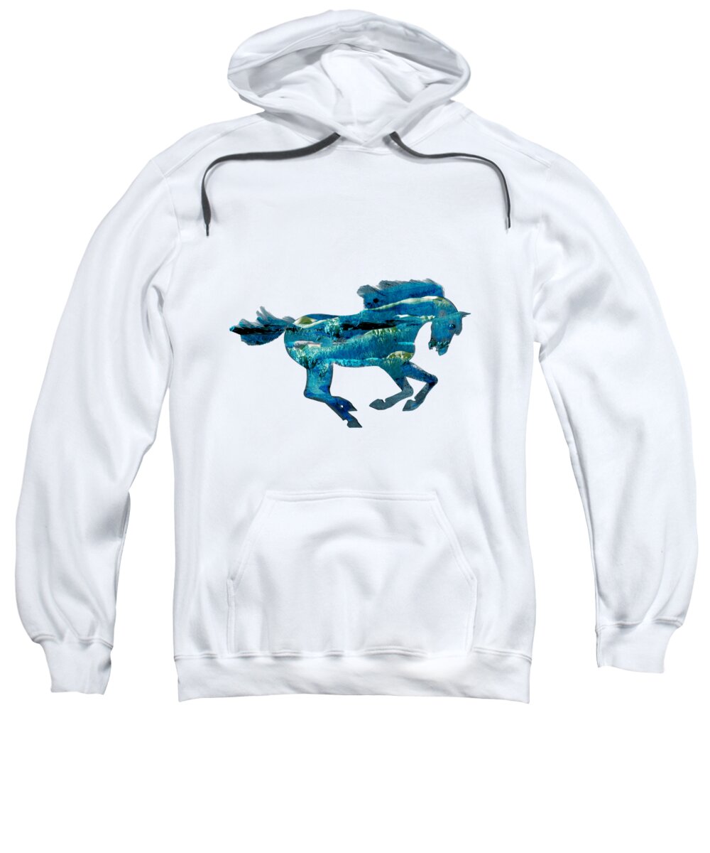 Horse Sweatshirt featuring the painting Seahorse by Valerie Anne Kelly