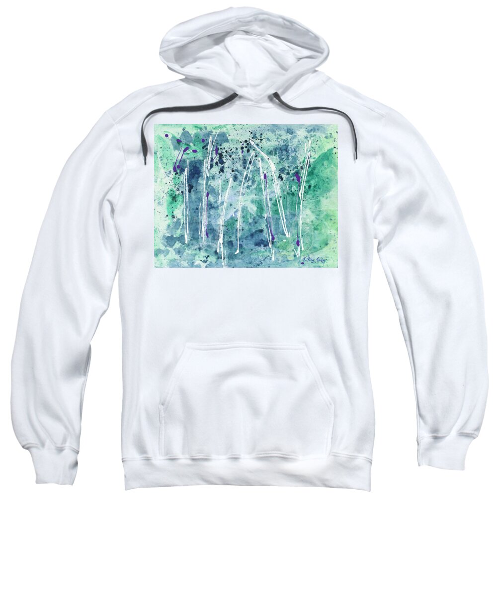 Abstract Landscape Sweatshirt featuring the painting Seven Sisters by Kathryn Riley Parker