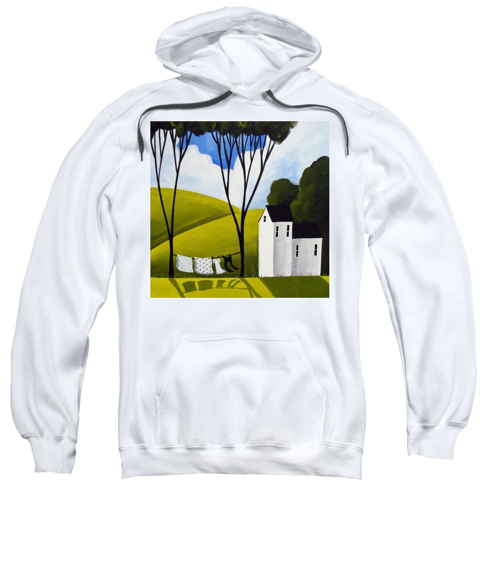 Art Sweatshirt featuring the painting Shabby Rose Linens by Debbie Criswell