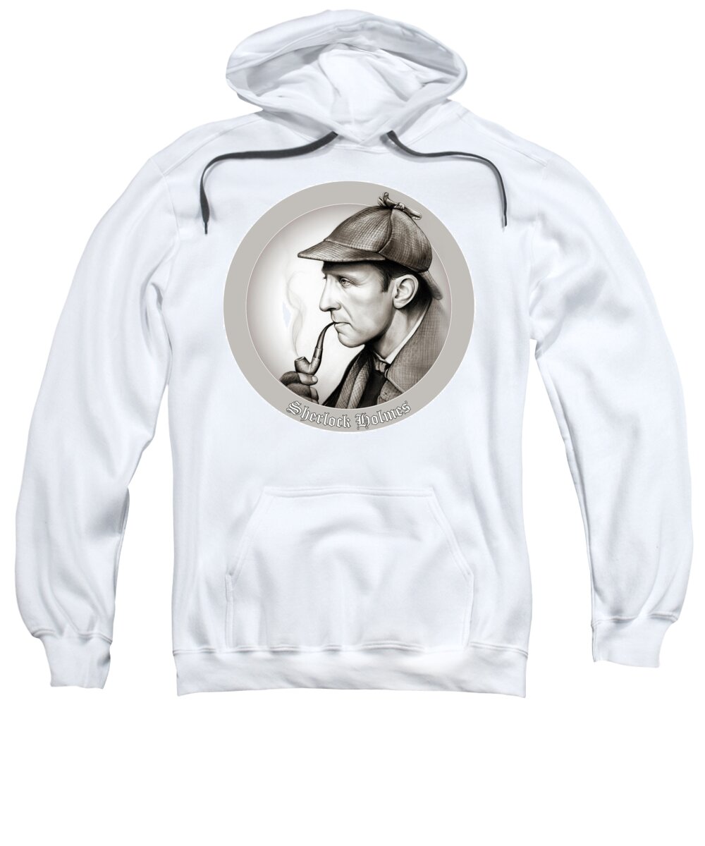 Sherlock Holmes Sweatshirt featuring the mixed media Sherlock Holmes by Greg Joens