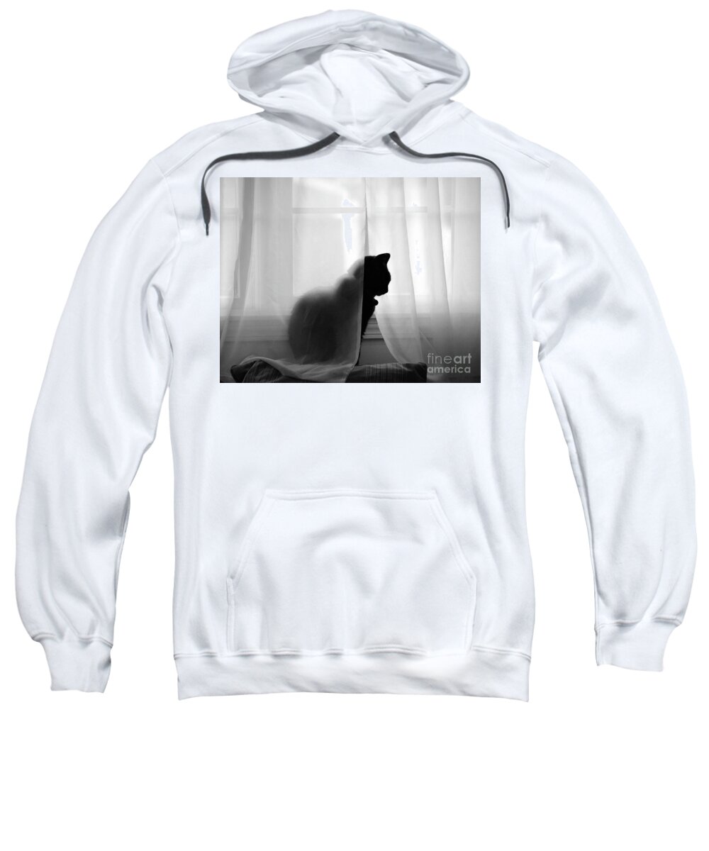 Black Cat Sweatshirt featuring the digital art Silhouette by Dianne Morgado