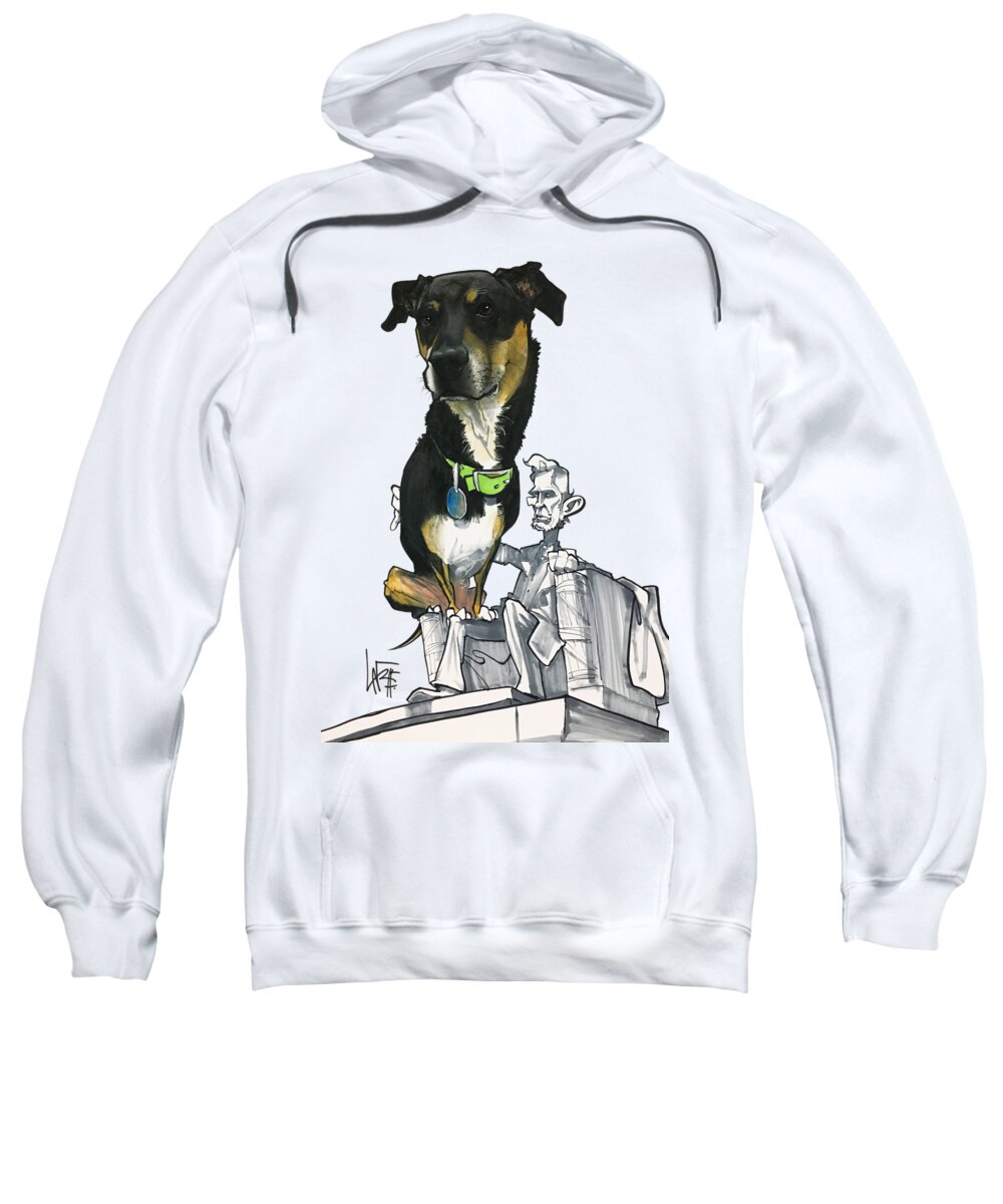 Pet Portrait Sweatshirt featuring the drawing Silverman 3012 by Canine Caricatures By John LaFree