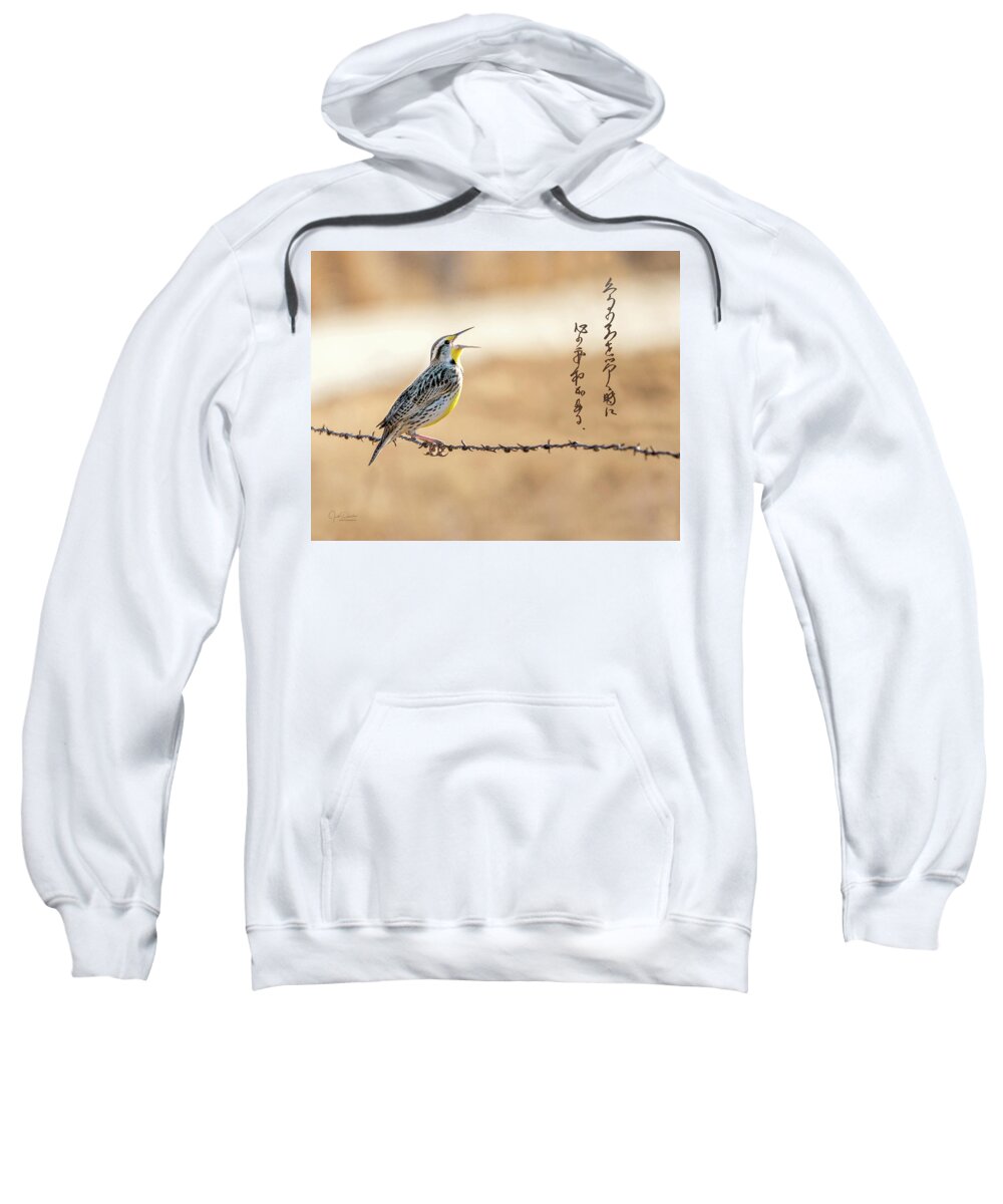 Meadowlark Sweatshirt featuring the photograph Singing Meadowlark by Judi Dressler