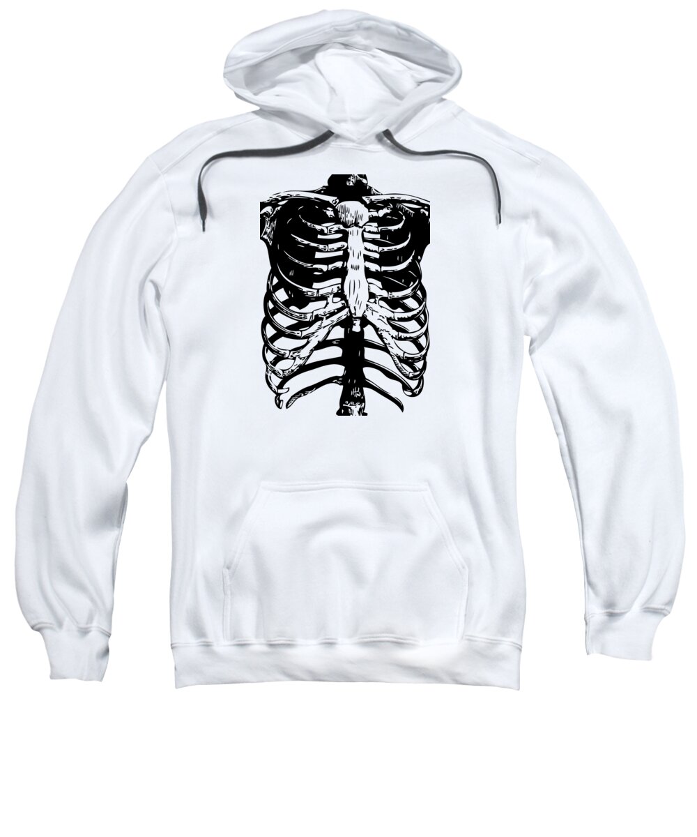 Skeleton Ribs Sweatshirt featuring the digital art Skeleton Ribs by Eclectic at Heart
