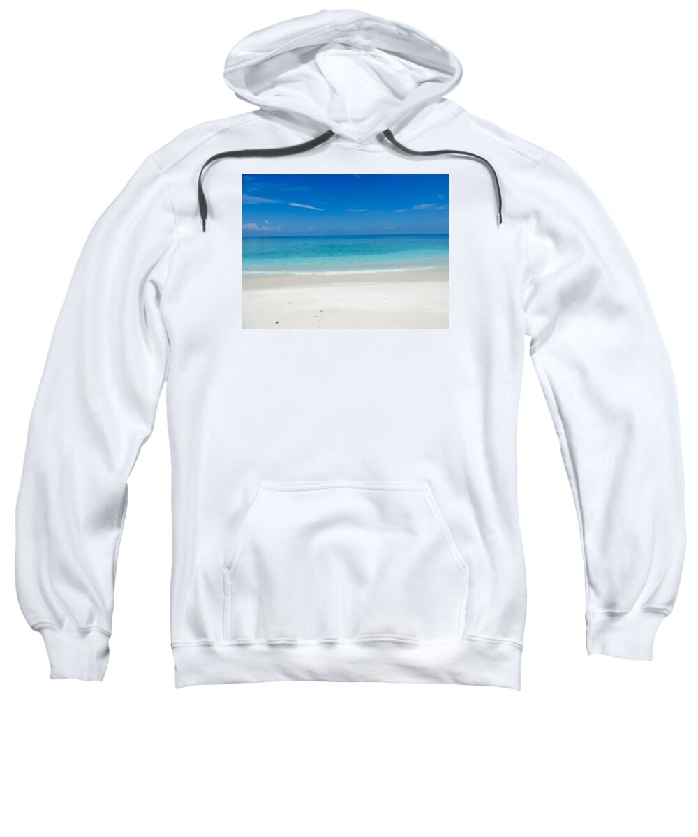 Maldives Sweatshirt featuring the photograph Sky into Sea by Tiffany Marchbanks