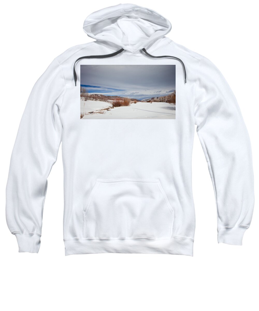 Mountains Sweatshirt featuring the photograph Snowy Field by Sean Allen