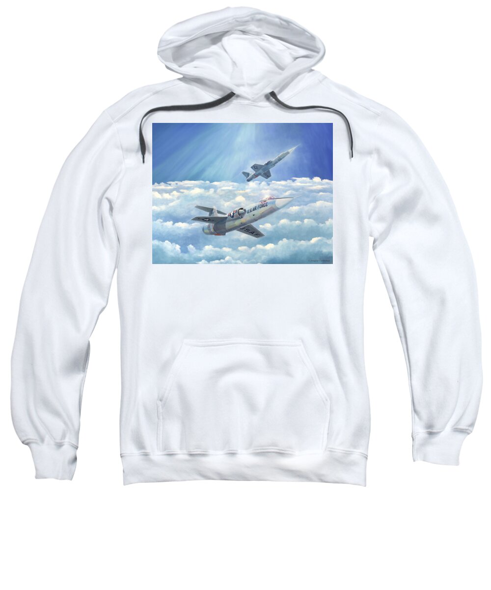 Aviation Sweatshirt featuring the painting Starfighters by Douglas Castleman