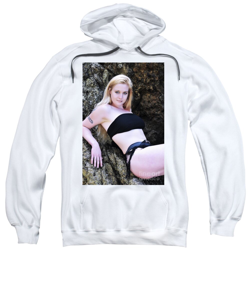 Glamour Photographs Sweatshirt featuring the photograph Stone Cliff by Robert WK Clark