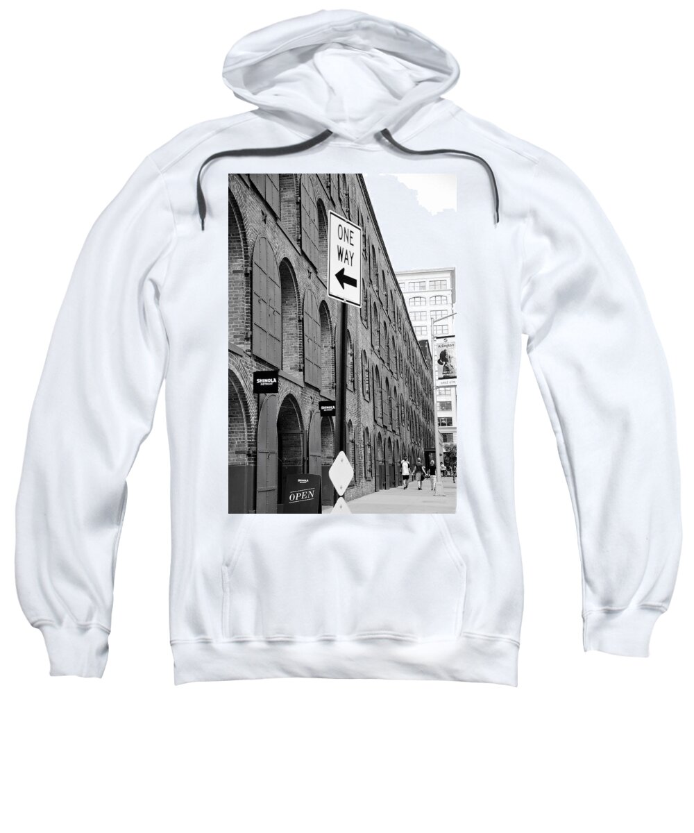 Blackandwhite Sweatshirt featuring the photograph Street Sign by Aya Edlin
