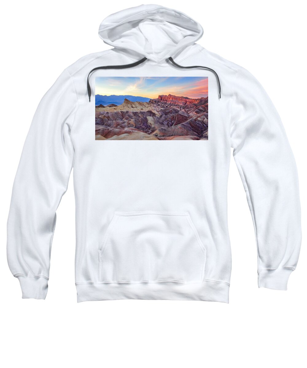 Death Valley Sweatshirt featuring the photograph Striated Erosion by Rick Wicker