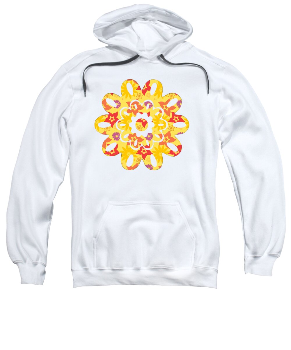 Tropical Sweatshirt featuring the digital art Sunny Flowers by Becky Herrera