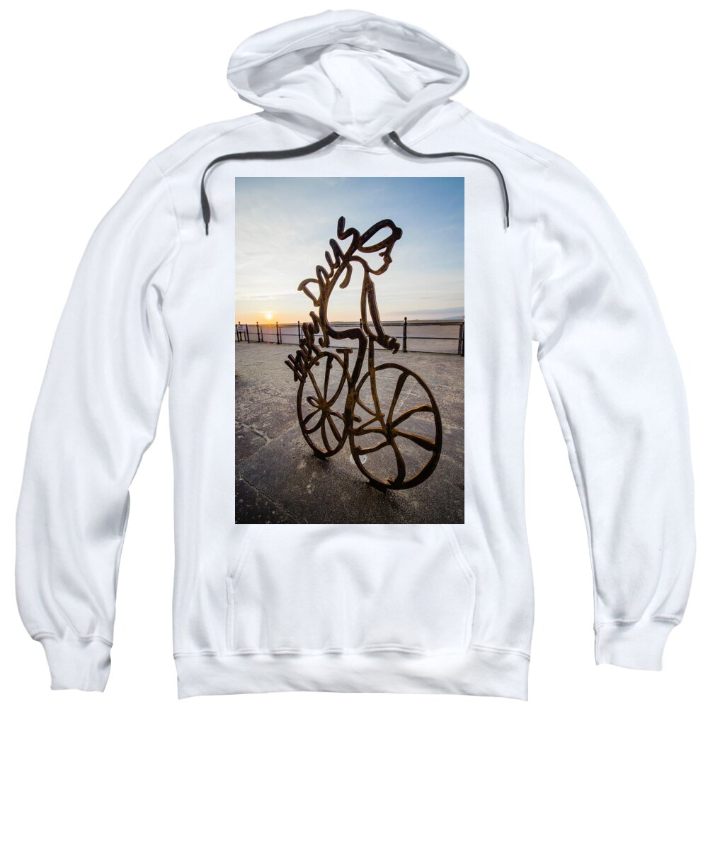 Statue Sweatshirt featuring the photograph Sunset Rider by Spikey Mouse Photography