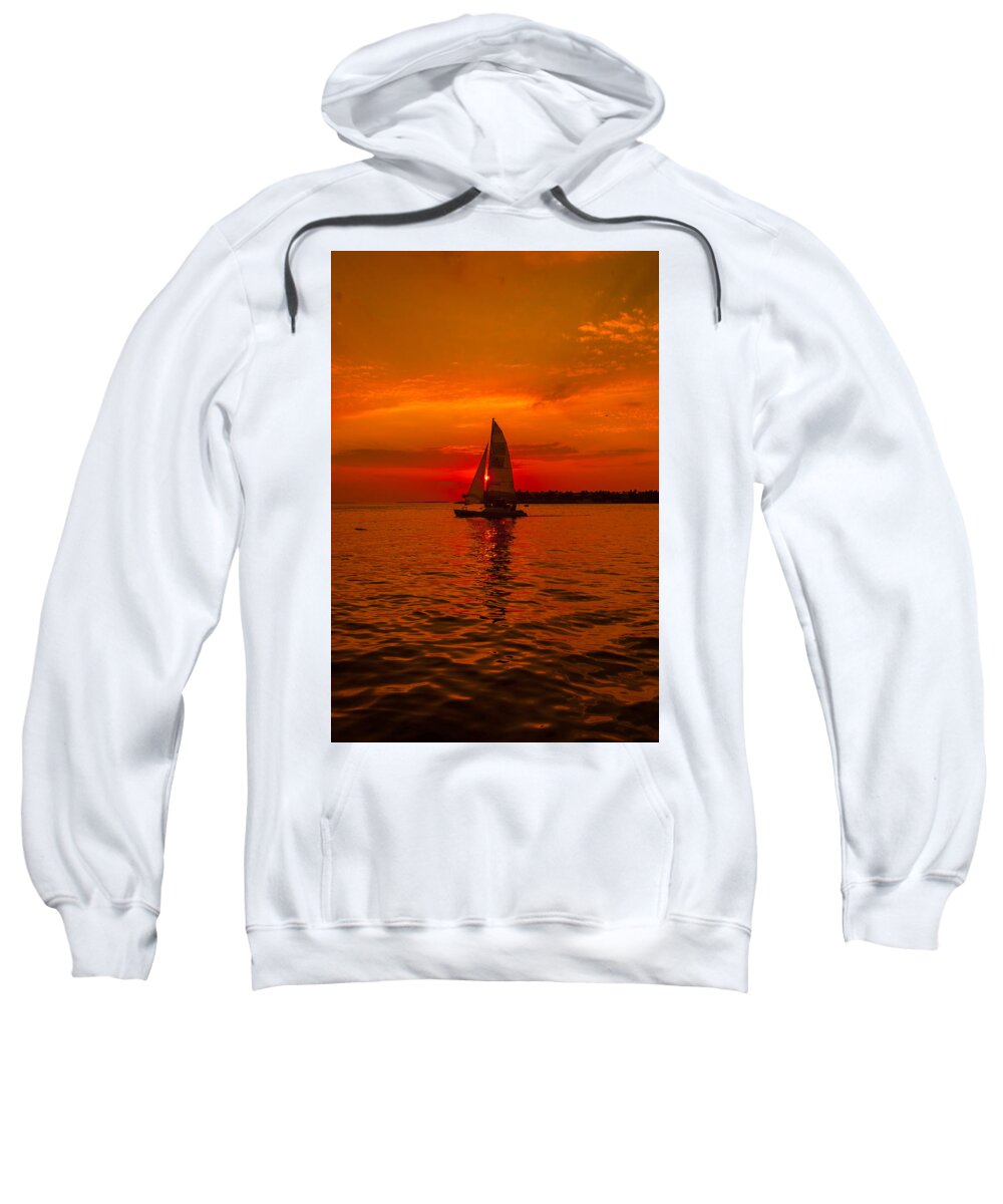 Sailboat Sweatshirt featuring the photograph Sunset Sail by Dan Vidal