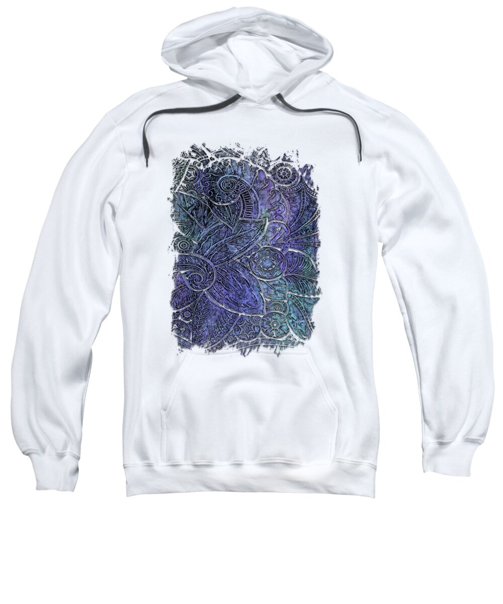 Berry Sweatshirt featuring the photograph Swan Dance Berry Blues 3 Dimensional by DiDesigns Graphics