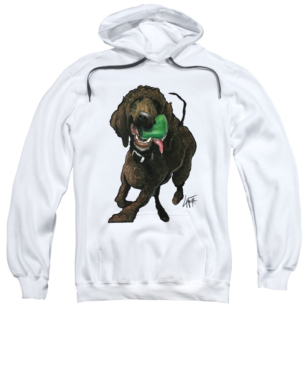 Irish Water Spaniel Sweatshirt featuring the drawing Sytsma 3832 by Canine Caricatures By John LaFree