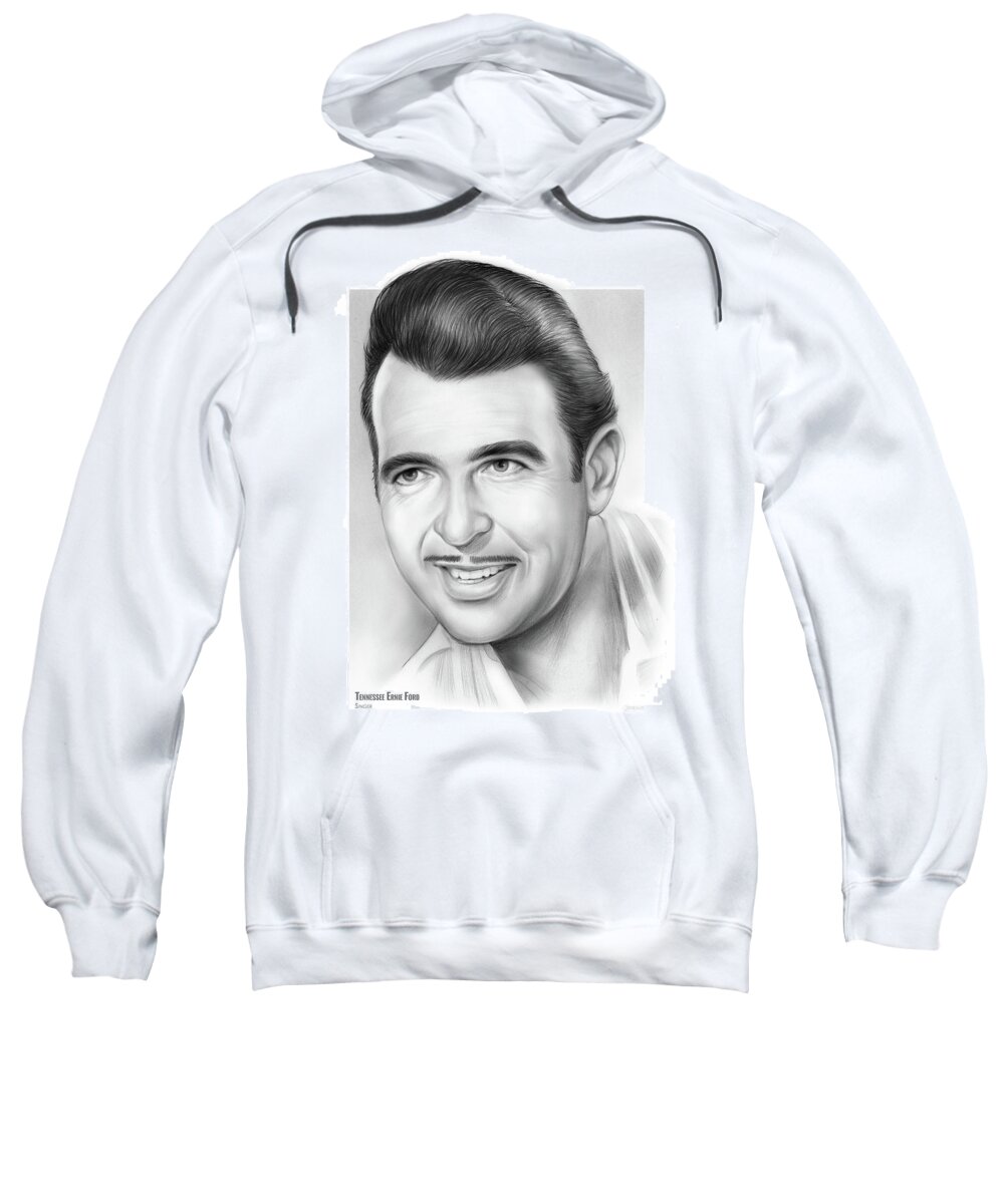 Tennessee Ernie Ford Sweatshirt featuring the drawing Tennessee Ernie Ford by Greg Joens