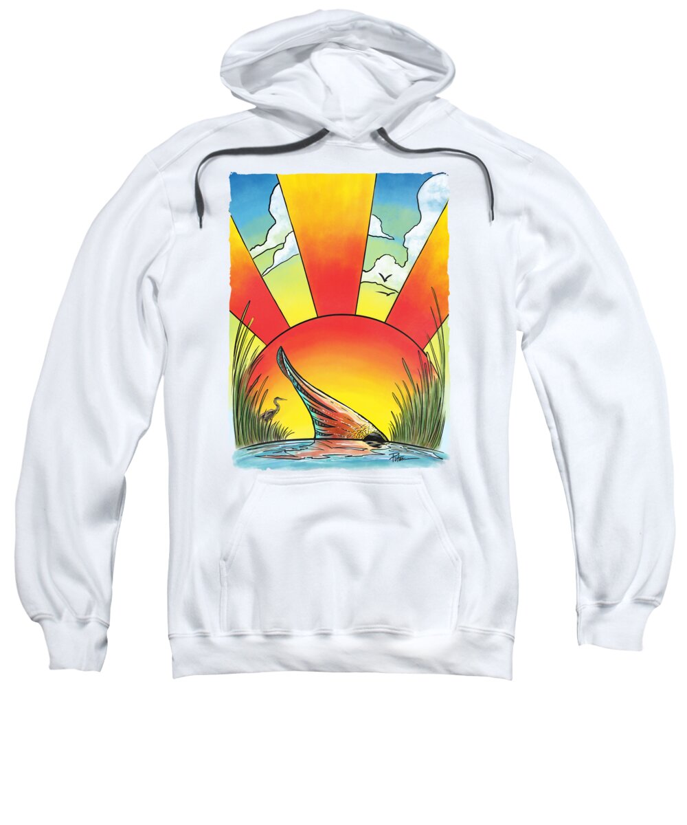 Redfish Sweatshirt featuring the digital art The Backcountry by Kevin Putman