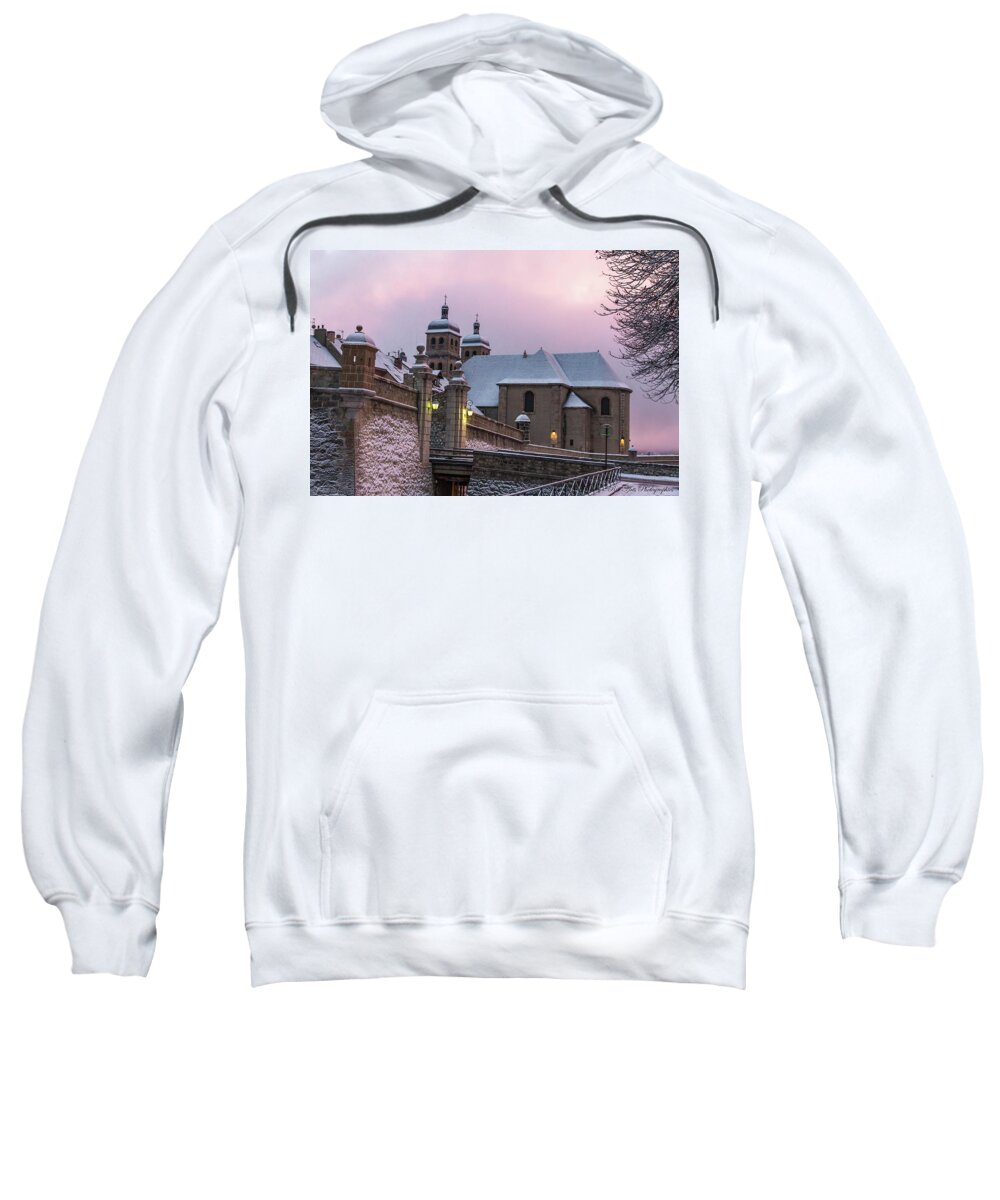 Winter Sweatshirt featuring the photograph The Collegiate Church of Briancon - 1 - French Alps by Paul MAURICE