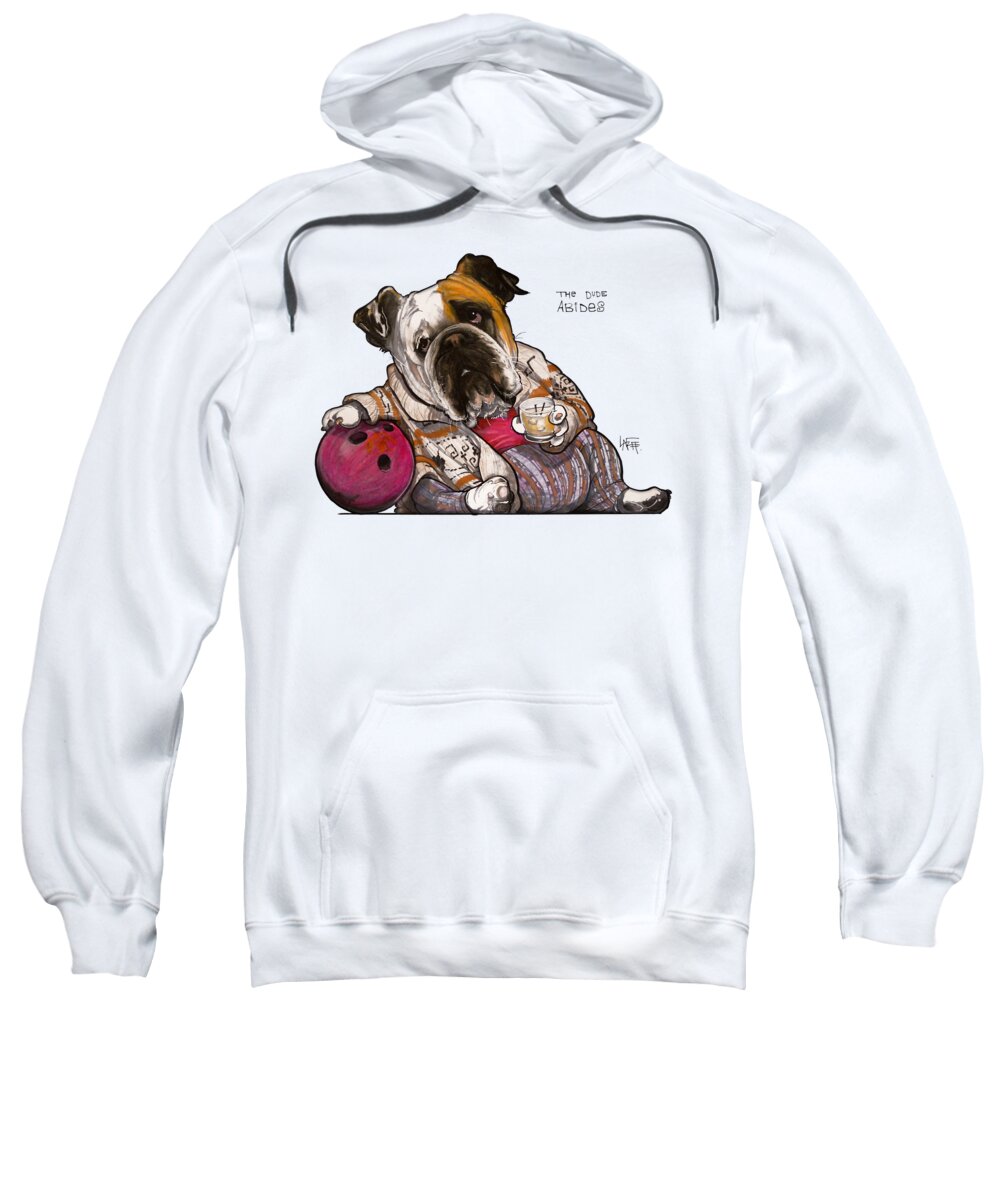 Pet Portrait Sweatshirt featuring the drawing The Dude Abides by Canine Caricatures By John LaFree