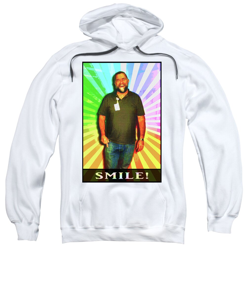 Mosaic Sweatshirt featuring the mixed media The Healing Smile Mosaic by Shawn Dall