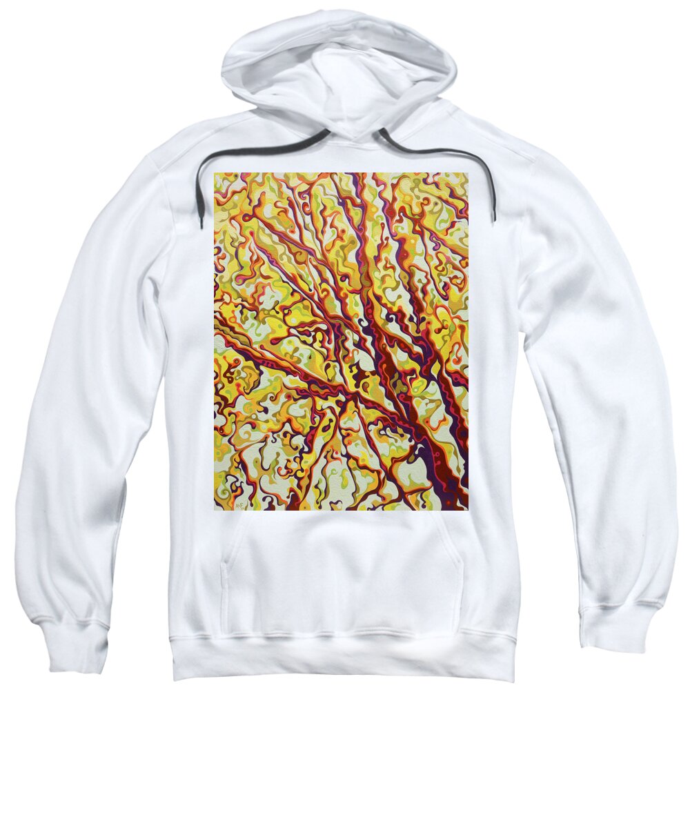 Tree Sweatshirt featuring the painting The Joyful TreeLease by Amy Ferrari