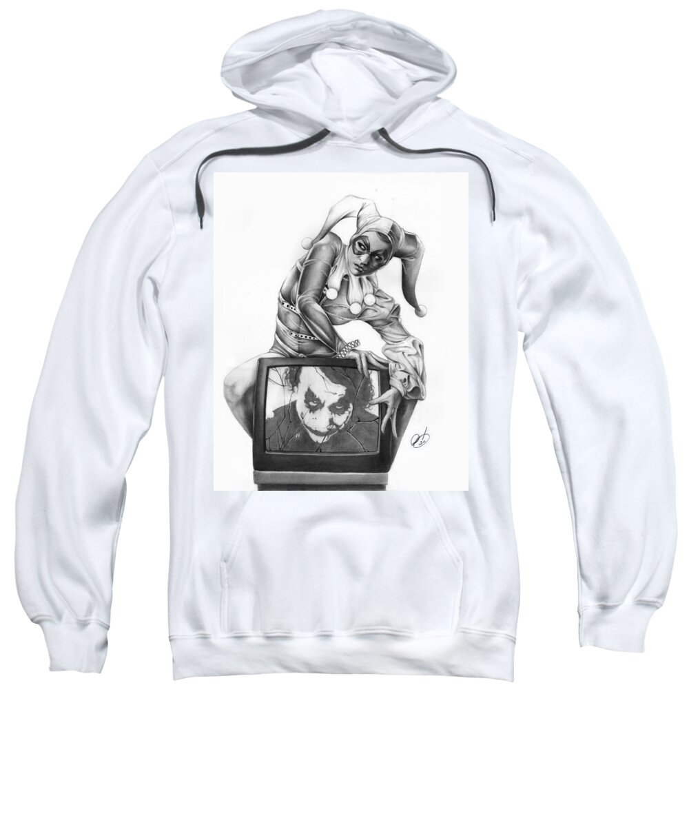 Ms Sweatshirt featuring the painting The Last Laugh by Pete Tapang