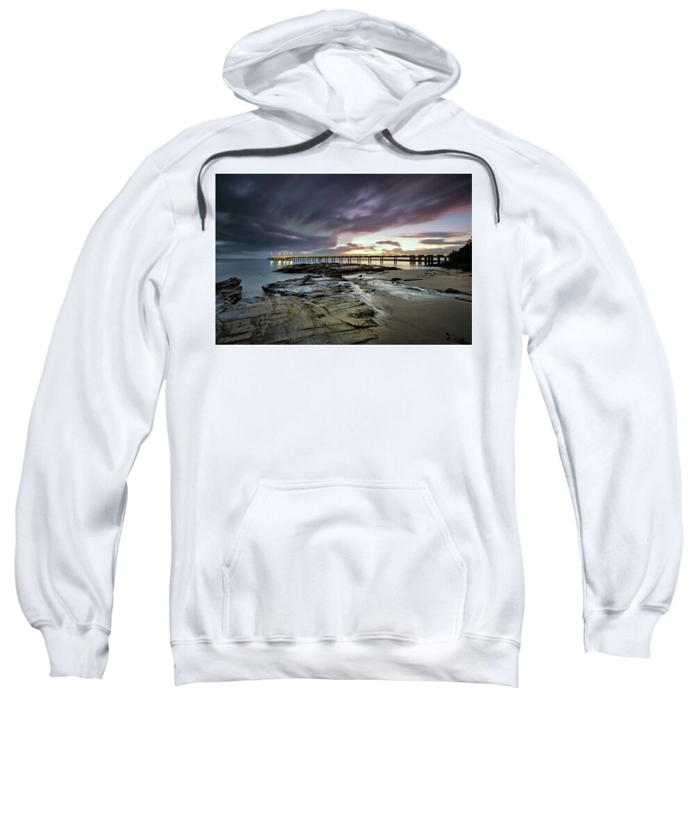 Sunrise Sweatshirt featuring the photograph The Pier @ Lorne by Mark Lucey