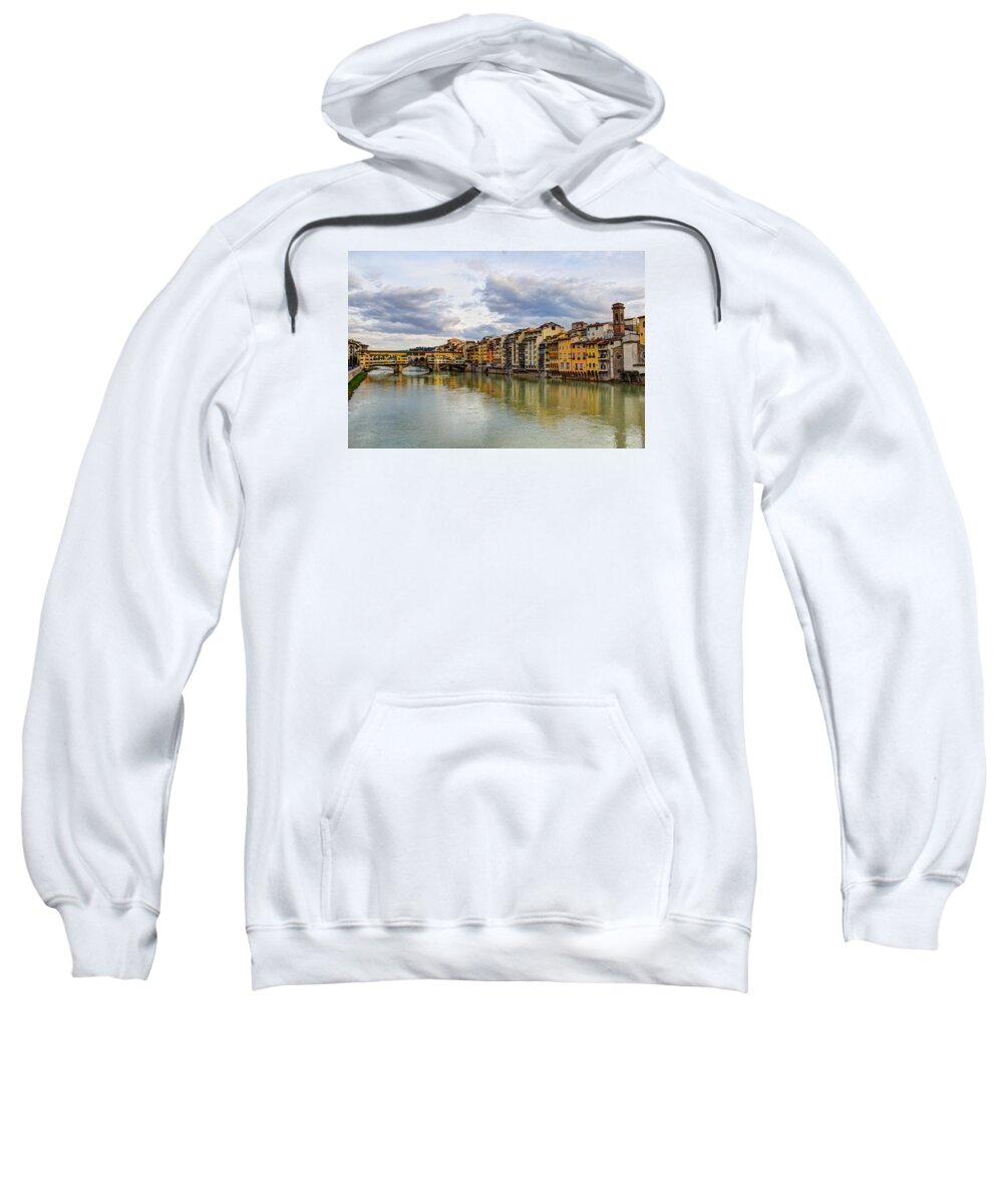 The Ponte Vecchio Sweatshirt featuring the photograph The Ponte Vecchio and Florence by Wade Brooks