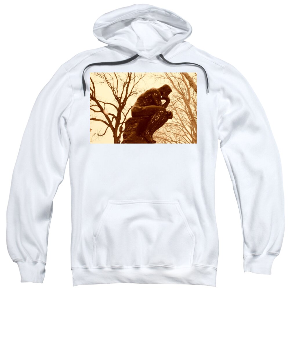 Rodin Sweatshirt featuring the photograph The Thinker by Bill Cannon