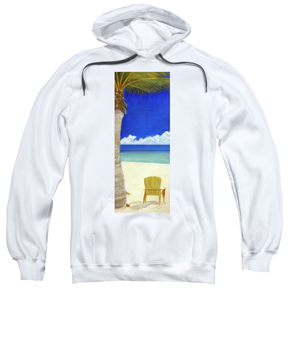 Beach Sweatshirt featuring the painting The Warmth of Solitude by Mike Jenkins