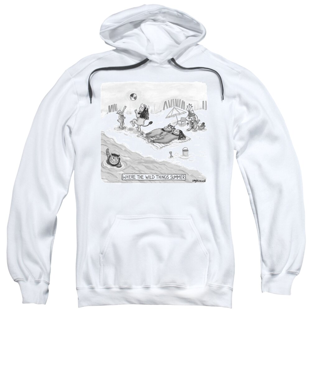 Where The Wild Things Summer Sweatshirt featuring the drawing The Wild Things by Amy Kurzweil