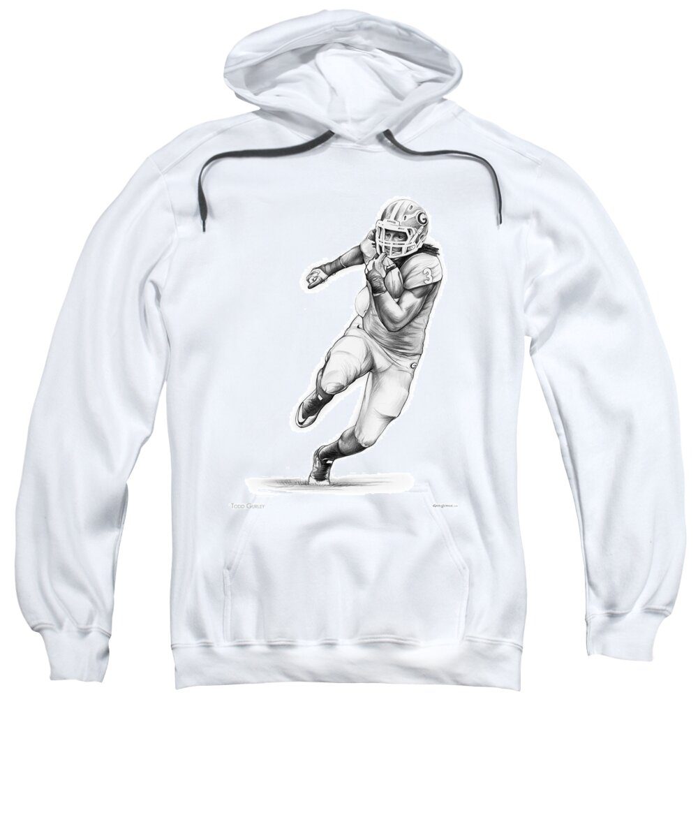 Todd Gurley Sweatshirt featuring the drawing Todd Gurley by Greg Joens