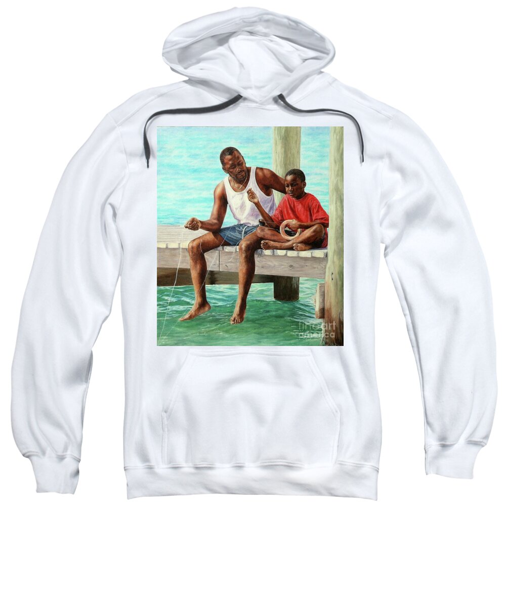 Roshanne Sweatshirt featuring the painting Together Time by Roshanne Minnis-Eyma