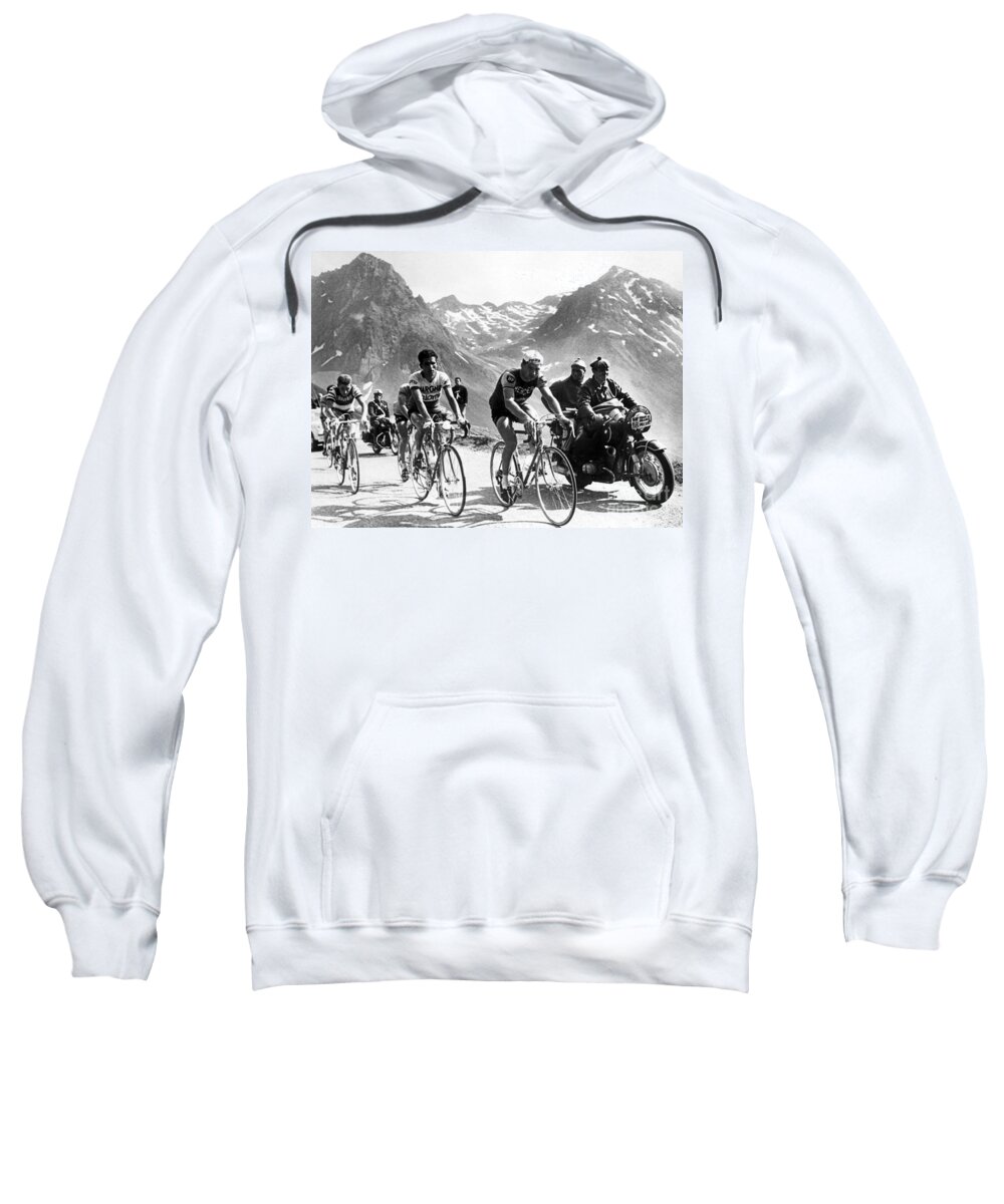 Mountain Sweatshirt featuring the photograph Tour De France 1963 by French School
