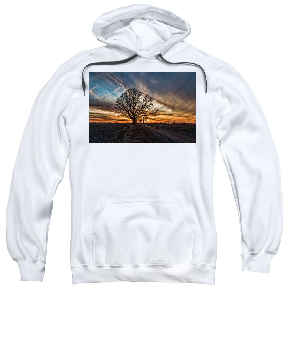 Tree Sweatshirt featuring the photograph Tree at Sunset-Eaton Rapids by Joe Holley