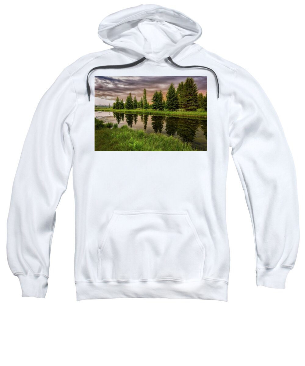 Grand Teton National Park Sweatshirt featuring the photograph Tree Reflection by C Renee Martin
